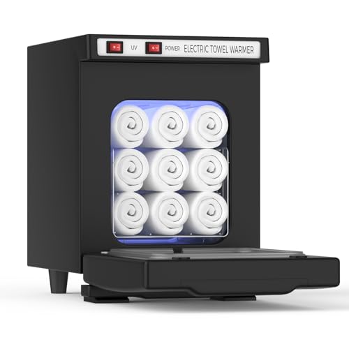 VERYTOP Towel Warmer 5L-Black, 2-in-1 Professional Mini Small Hot Towel Warmer for Spa, Facial Towel Cabinet for Solo Estheticians, Small Salons & Home Spa (Fits 10-15 Towels)