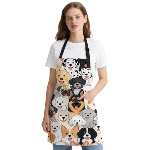 Tablier de cuisine pour femme avec motifs animaux pour la pâtisserie