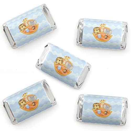 Noah's Ark - Mini Candy Bar Wrapper Stickers - Baby Shower Small Favors - 40 Count