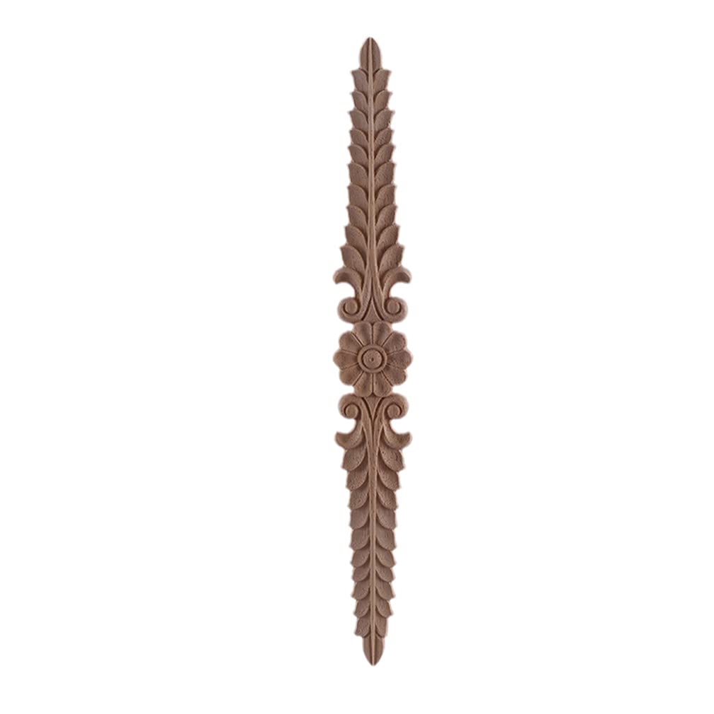 1 pezzo decorativo legno appliques non verniciato rovere intagliato onda fiore Onlay Decal angolo mobili casa porta Decor artigianato SM7-4-32