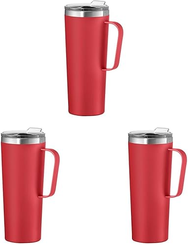 Miniatura 27 de Oggi ThermoMug - Taza aislada de acero inoxidable, doble pared aislada al vacío con asa y tapa, taza de café, taza de campamento, termo de viaje, 14