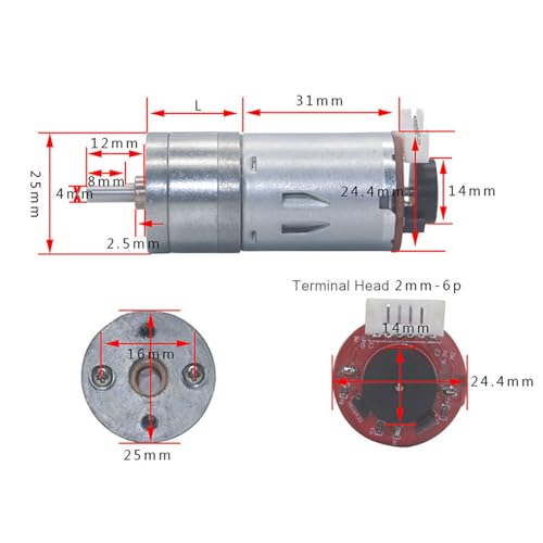 High Accuracy DIY Encoder Gear Motor with Mounting Bracket 65mm Wheel Kit for Smart Car Robot DC12V (RPM 500) - Image 3