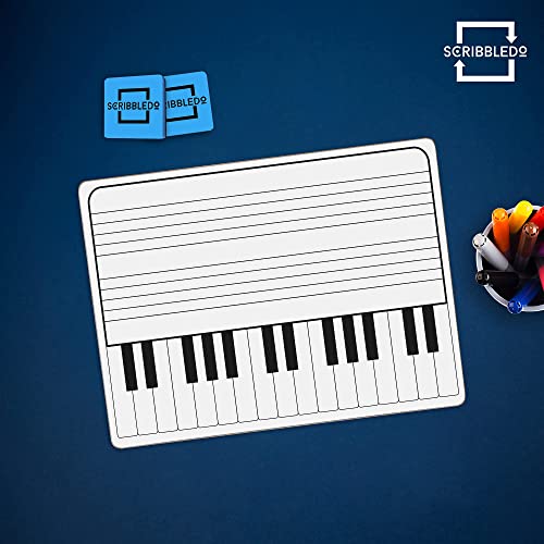 5 Pack 11 X 14 Inch Piano Board Dry Erase White Boards Lapboard L Double Sided Music Staff Whiteboard For Kids Students, Musicians And Home (5 Erasers Included) #TOP7