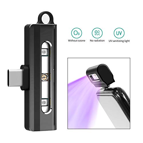 Chesbung UVC lámpara de desinfección ultravioleta tipo c puerto es portátil y conveniente para eliminar el 99% de bacterias y virus en 5 segundos para proteger tu salud., Type c Port