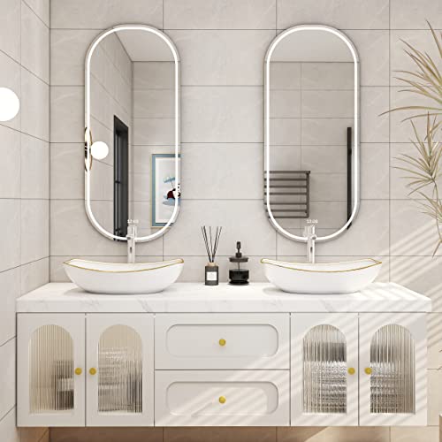 Meje 56 X 40 CM 22 X 16 Inch Luxury Gold Rim Oval Vessel, Above Counter Bathroom Sink thumb #4