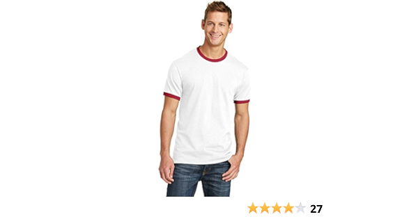 red and white ringer tee