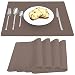 Silicone Placemat Set of 4, 100% Silicone Placemats for Dining Table Non Slip Heat Resistant Waterproof Washable, Kitchen Table Mat 16 x 12 inch Easy to Clean by Gosmol (Silver)