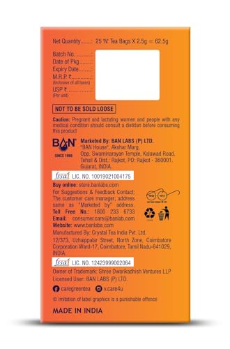 CARE Ashwagandha Spiced Green Tea | Ayurvedic Herbal Desi Kahwa with Tulsi, Ginger & Cinnamon | Organic Immunity Booster Kadha for Detox & Wellness | 25 Tea Bags