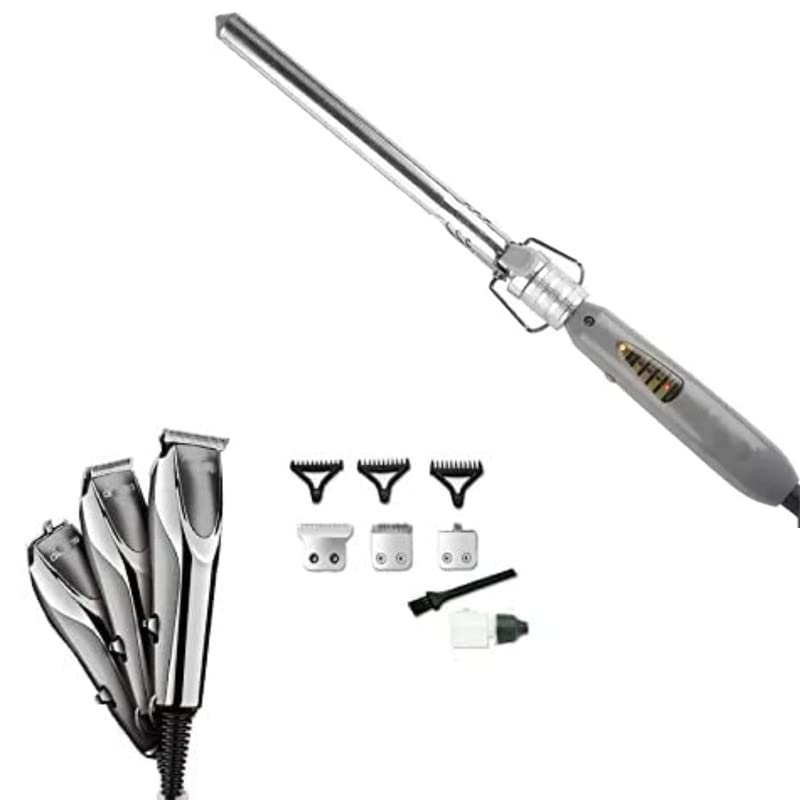 Elevea Professional 228 Hair Curler Curling Wand with Anti-Scalding Insulated Tip Electric Hair Curler With DL1078 Trimmer Men Multifunctional Grooming Trimmer for Men for Body Grooming