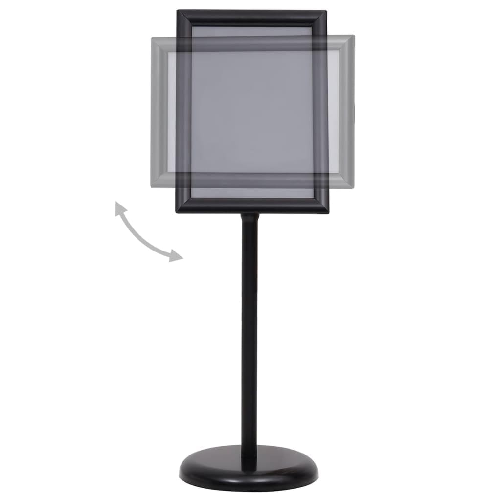 vidaXL Support d'Affiche A3 sur Pied Présentoir Publicitaire Hall d'Entrée Bureau Vitrine Hauteur Réglable Noir Alliage d'Aluminium