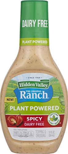 Hidden Valley The Original Ranch Spicy Plant Powered Dairy Free Ranch Dressing and Topping, Vegan, Gluten Free, 12 Fluid Ounces (Package May Vary)