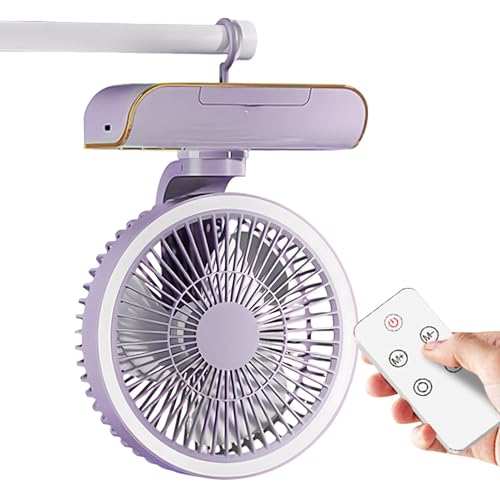 Doslilyy Ventilador silencioso para habitación | Ventilador de suspensión de carga USB | Imprescindible para climas cálidos, iluminación de 2 velocidades, 5 velocidades de para dormitorio