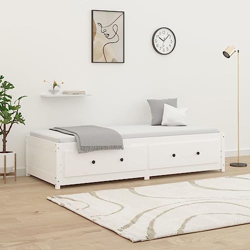 Genérico Diván sin colchón Blanco 75x190 cm Madera Maciza de Pino,Camas y Accesorios,Camas y somieres-821600
