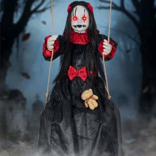 Scary Halloween Hanging Swinging Doll, 4.6FT - image 1