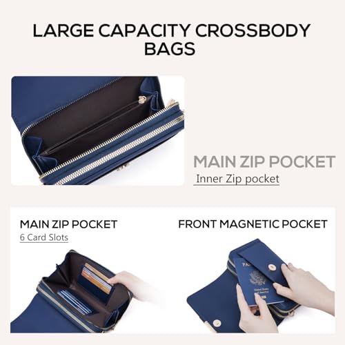 Image of Roulens Small Crossbody Bag for Women,Cell Phone Purse Women's Shoulder Handbags Wallet Purse with Credit Card Slots