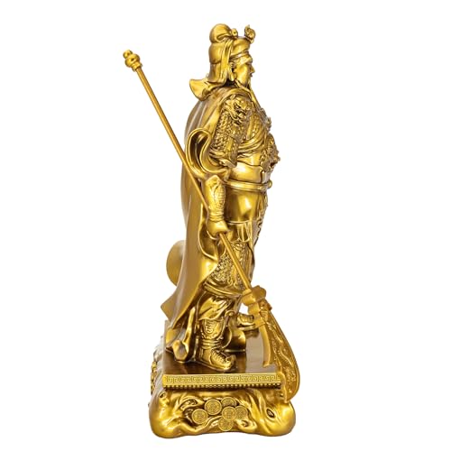Estatua de Guan Gong Dorada de 38 cm Resina miniatura 4