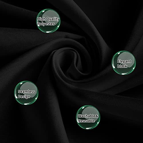 10 Pack Black Table Clothes for 8 Foot Rectangle Tables 60 x 126 Inch Black Tablecloth 8ft Tablecloths Linen Polyester Fabric Washable Table Cloth Rectangle Cover for Parties Wedding Banquet by Lumaycens - Image 3