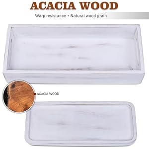 Toilet Tank Tray for Modern White Bathroom Decor Set of 2 Acacia Toilet Tank Topper Paper Storage Decorative Organizer Box Wood Vanity Tray for Counter Decor Dresser Tops (White) Toilet Tank Tray for Modern White Bathroom Decor Set of 2 Acacia Toilet Tank Topper Paper Storage Decorative Organizer Box Wood Vanity Tray for Counter Decor Dresser Tops White