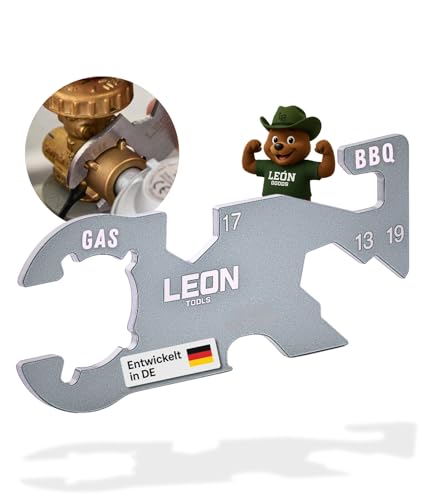 LEÓN Goods: Gasflaschenschlüssel mit Grillrost Anheber! Edelstahl Multitool mit Magnet....