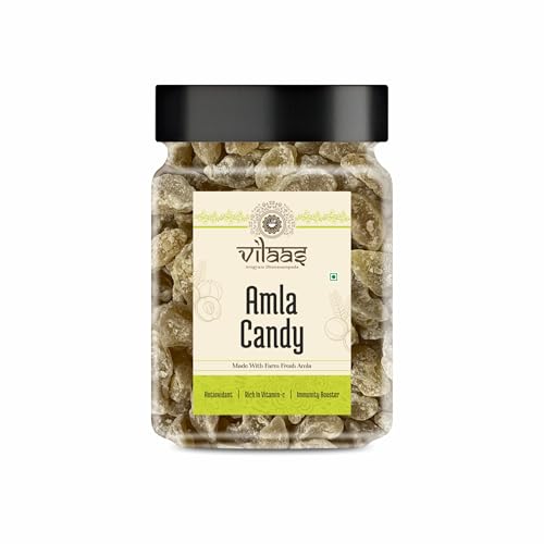 Image of Vilaas Dried Amla Candy 200gm | Tangy Sweet Indian Gooseberry Candy | Ready to Eat Amla Snack & Mouth Freshener | Naturally Dried Amla Pieces