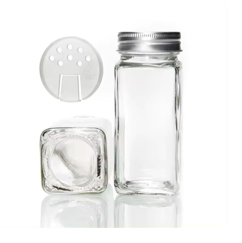Image of ALEITO 120 ML | Glass Spice Jars with Lids,Spices & Seasonings Sets Organizer Spice Containers, Airtight Food Canisters with Shaker Lid (12)