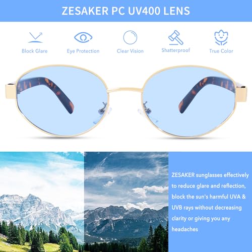 Retro Oval Sunglasses for Women Trendy Metal Small Y2K Girls Sun Glasses Vintage 90s Shades UV400 Protection2