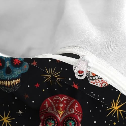 Housse de couette Gothic pour chambre d'ado motif Calavera 3D