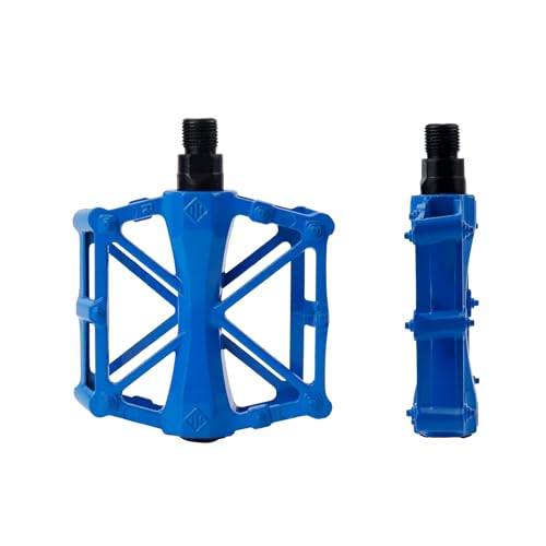 Pastlla 2PCS Mountain Bike Pedal, Aluminum MTB Pedals Bicycle Flat Pedals, Universal Fit Bicycle Pedals 9/16\" Compatible,for Road Mountain BMX MTB Bike, Blue