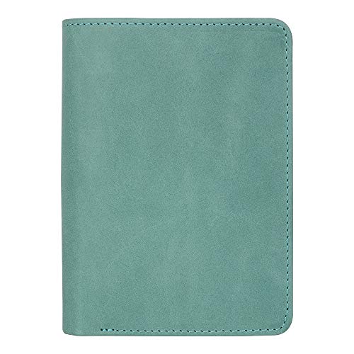 Law Enforcement Badge Wallet, All Leather, Fits Any Shape Badge with a Pin Back -Turquoise (Turquoise, Pin)