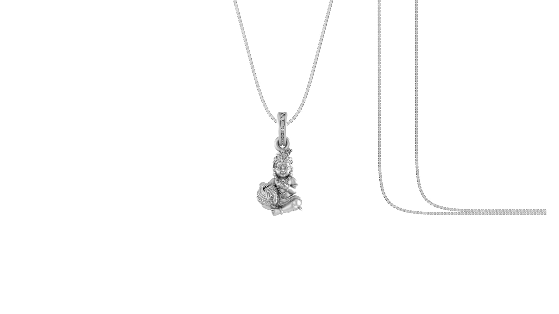 Akshat Sapphire Sterling Silver (92.5% purity) God Kanha Laddu Gopal Chain with Pendant for Men & Women Bhagwan Thakur ji Bal Krihna Kanhaiya Chain Locket for Good Health & Wealth-picture-39
