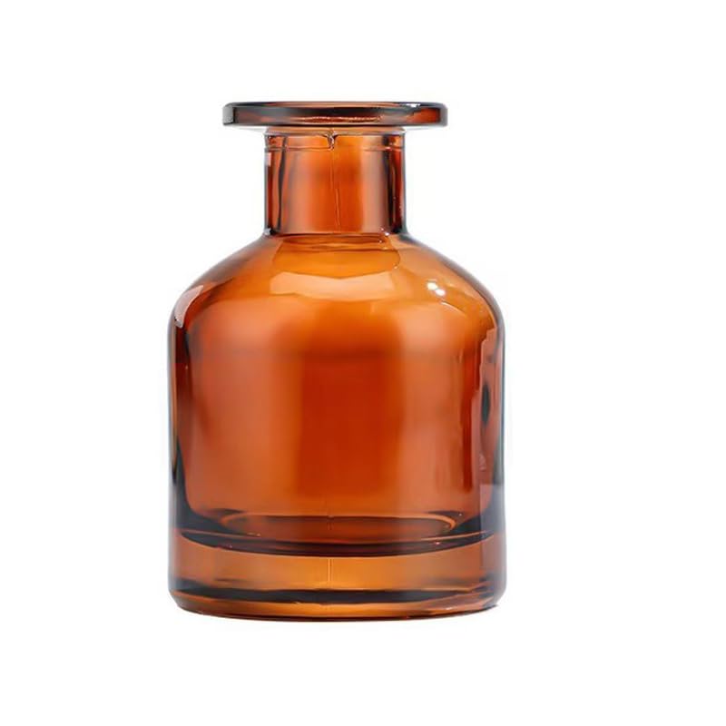 250ml Amber Empty Glass Reed Diffuser Bottles,Refillable Diffuser Bottle for Essential Oils,Aromatherapy Container for DIY Replacement Diffuser,Fragrance Decoration,Crafts Decor