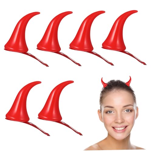 Pince à cheveux corne ox rouge pour transformer une coiffure halloween terne en look festif