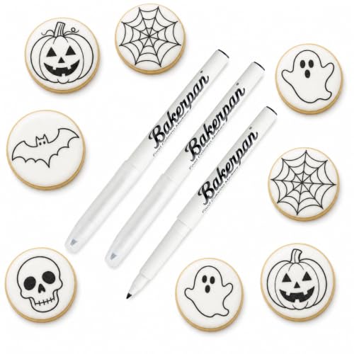 Bakerpan Edible Markers for Cookie Decorating 3 Pack Black F...