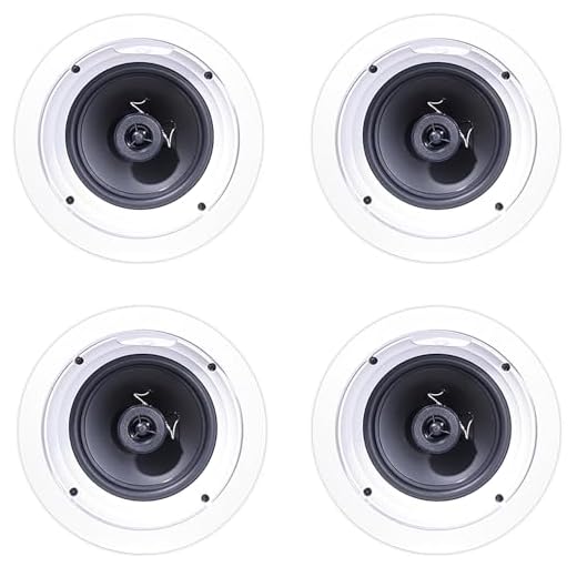 Klipsch R-1650-C in-Ceiling Speaker - White (4-Pack) Compact, Easy to Install, Durable