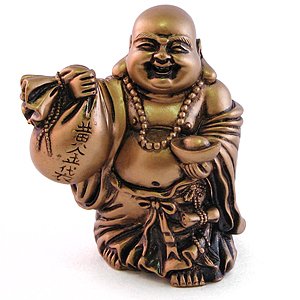 Feng Shui Laughing Buddha - Brown Resin Figurine 27694.