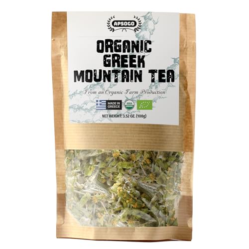 APSOGO Organic Greek Mountain Tea - Premium Quality & Excellent Taste - Loose Leaf (3.52oz (Pack of 1))