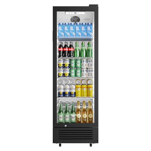 Image of EUHOMY 9 Cu.Ft Commercial Beverage Refrigerator with Glass Door, Display Refrigerator LED Light & Adjustable Shelves, Commercial Refrigerator with Lock, Display Fridge for Bar, Office, Restaurant