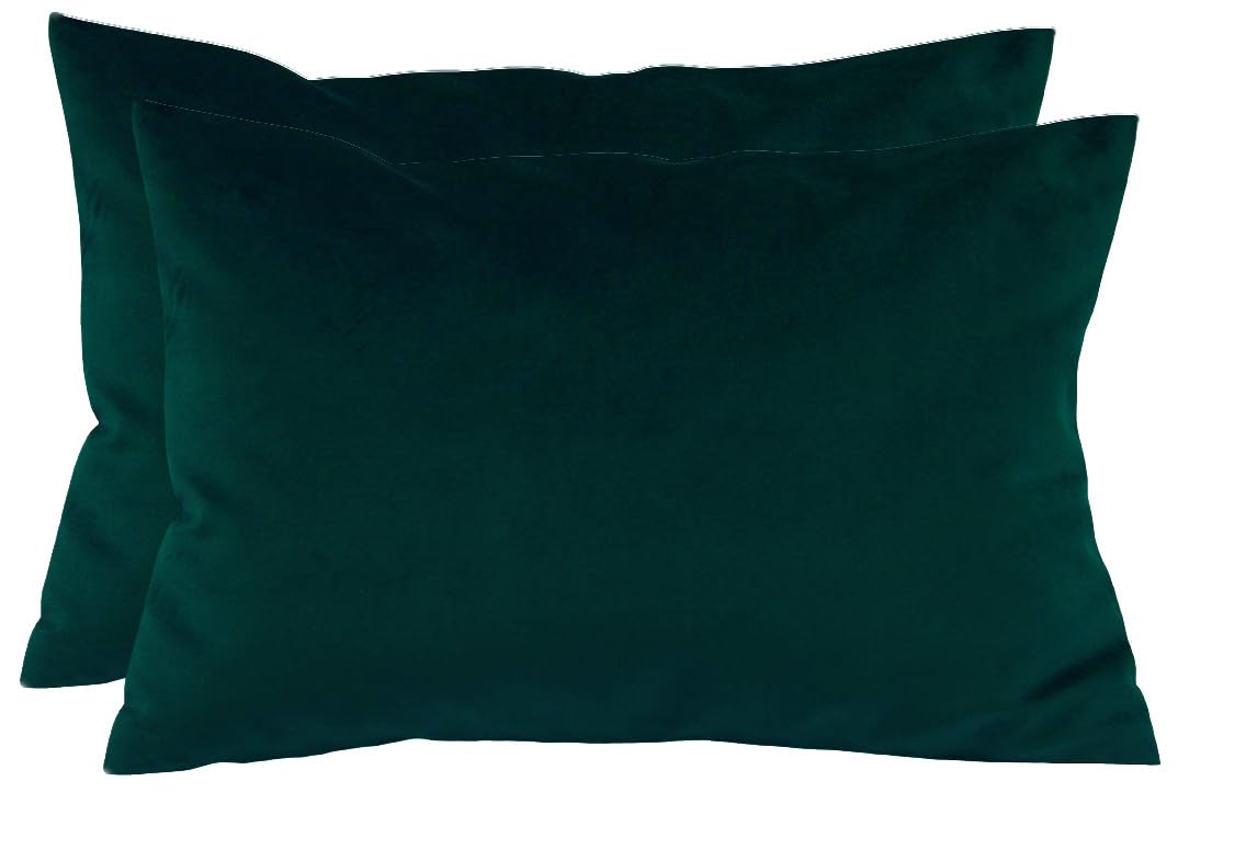 TangDepot 2-Pack Super Soft Velvet Pillow Covers, 20x20 Grass Green — view 62