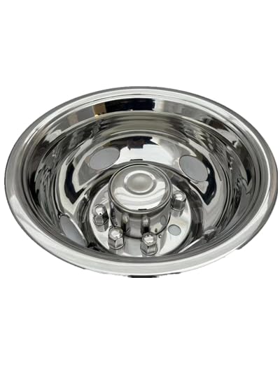 JOHNWELL 16 Size Fitting for 1992-2017/2018-2021 Ford E350 E450 Full Set 4 PCS Wheel Simulator with SS304 Polished Surface No Rusted for Ford RV Motorhome Van