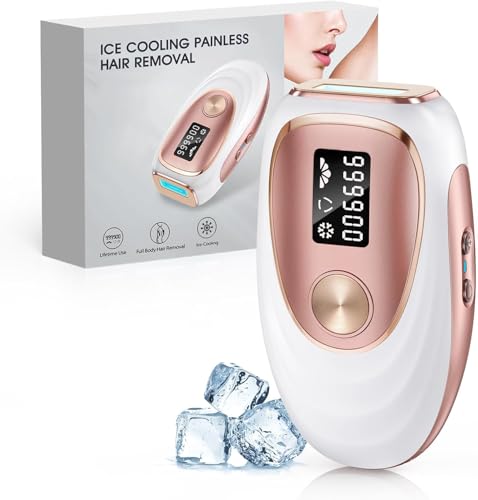 Haarlosy Depiladora de Luz Pulsada IPL con Función de Enfriamiento, 999,900 Flashes, 5 Nivel de Energía, Depiladora Láser Indolora para Mujeres, Hombres, Rostro, Axilas, Piernas y Cuerpo Rosa