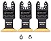 EZARC Cuchillas Multiherramienta Oscilante con Revestimiento de Titanio para cortar Metal, Madera y Material duro - 3 Piezas