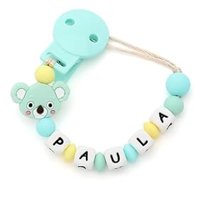 Sujetachupetes Personalizado Bebé Koala Menta | Alivio molestias de dentición | Certificado Normativa Europea En-71