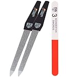 3 Swords Germany - Sapphire Metal Nail File Set 2 Pieces with 1 Piece 3-Way Nail Buffer – Nail Care Made in SOLINGEN/Germany