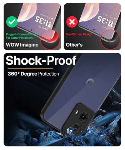 Image of WOW IMAGINE Translucent Hybrid Back Case Cover for Motorola Moto G85 5G Smoked Matte Back | Shock Proof 360 Degree Protection | Protective Hard Case - Matte Black