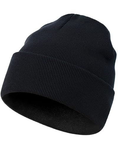 ROYBENS 100% Cotton Beanie Knit Cuffed Beanies Hats for Men & Women Winter Slouchy Soft Warm Double Layer Unisex Skull Cap Hat