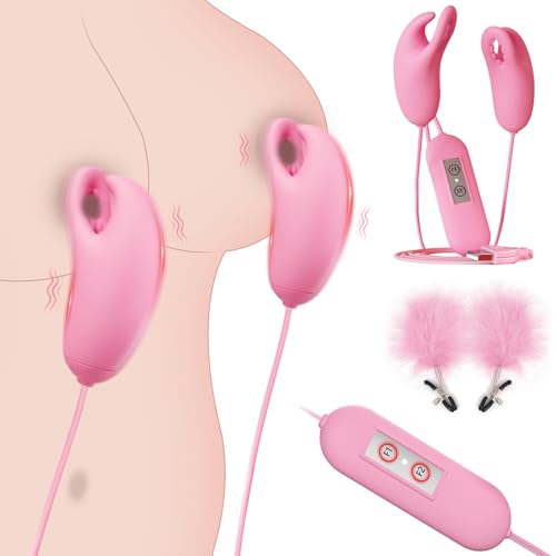 BDSMYOU Nippelklemmen Vibration für Frauen,mit 10 Vibrationsmodi,2er Nippel Clip Einstellbar,Fetisch SM Nipple Clamps Frauen,BDSMs Spielzeug Hart,Sex Toyset Damen,Sexspielzeug für Paare Extrem Sex