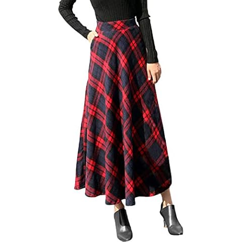 Sanahy Women's High Elastic Waist Maxi Skirt Cover