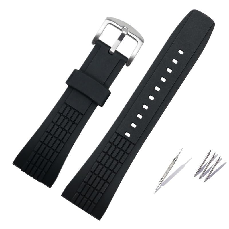 Bracelet en silicone 26mm noir de sport pour montre homme