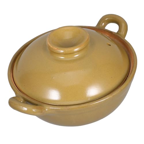 IMIKEYA Olla de Barro Pequeña Cacerola de Barro Hogar Cacerola de Cocina Asa Olla para Guisar de Utensilios de Cocina para Cocinar
