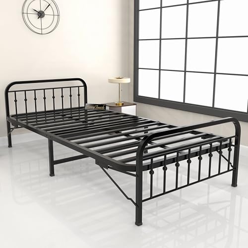 Honey Touch Nova Folding Bed Single for Sleeping Without Mattress | No Assembly Required | Foldable Bed for Sleeping/Guests/Rented Apartments/Bedroom 